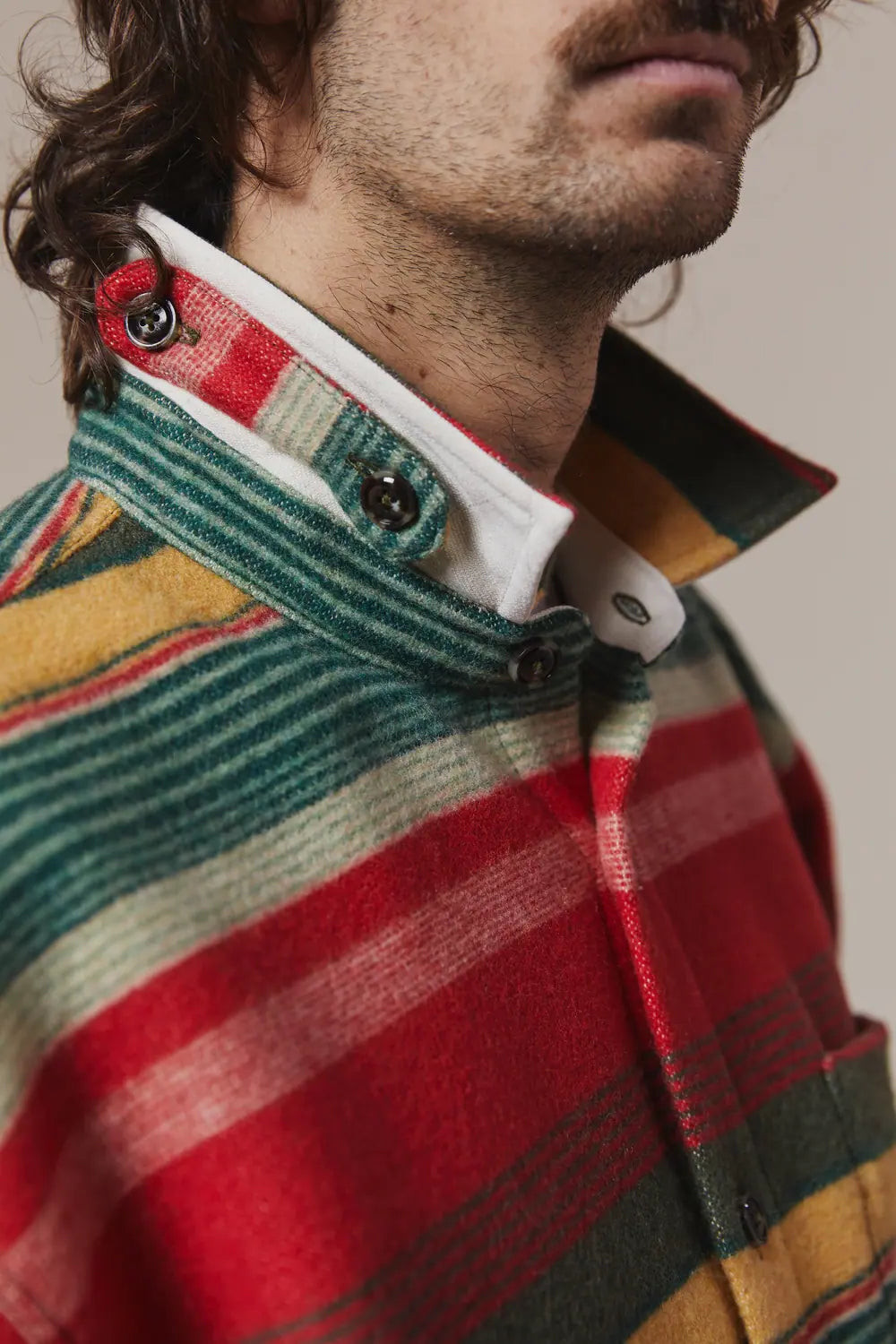 Veste boule laine - Rayure feux