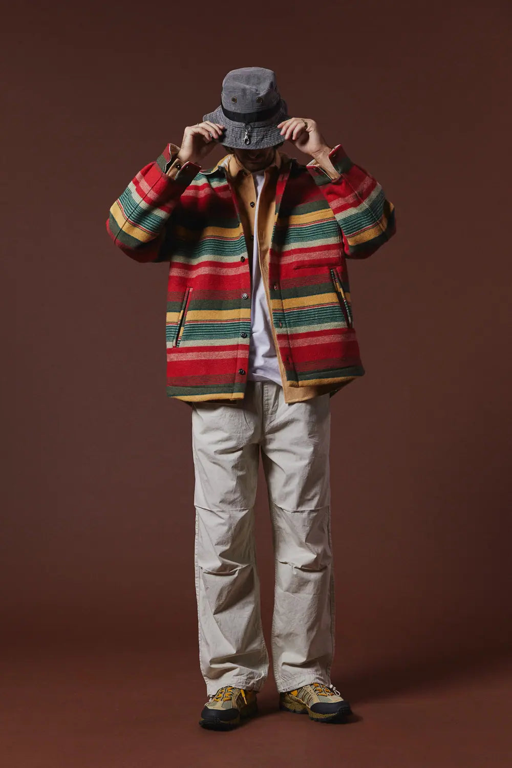 Veste boule laine - Rayure feux