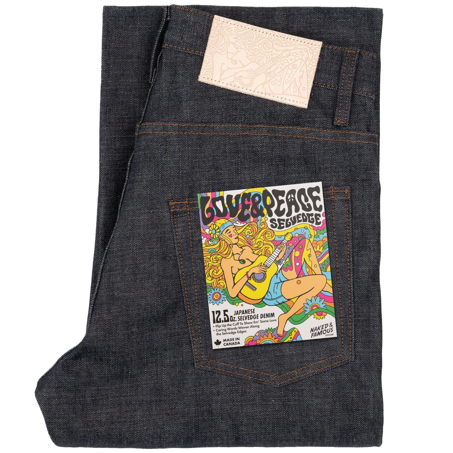 Weird Guy Love & Peace Selvedge - Indigo