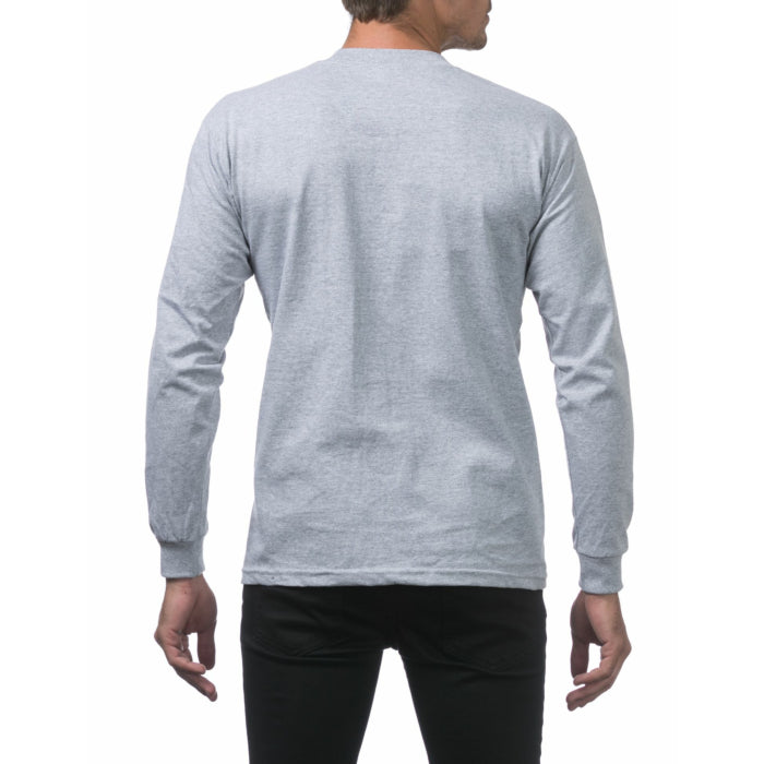 Pro Club T-Shirt L/S Heavyweight Cotton - Heather Gray
