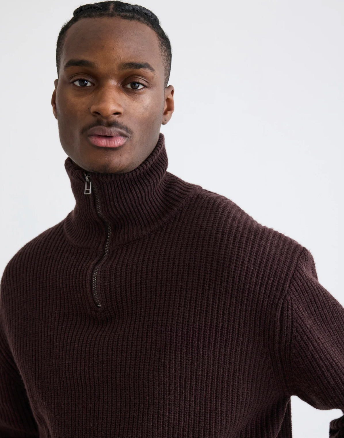 Lass Wool Half-Zip - Brown
