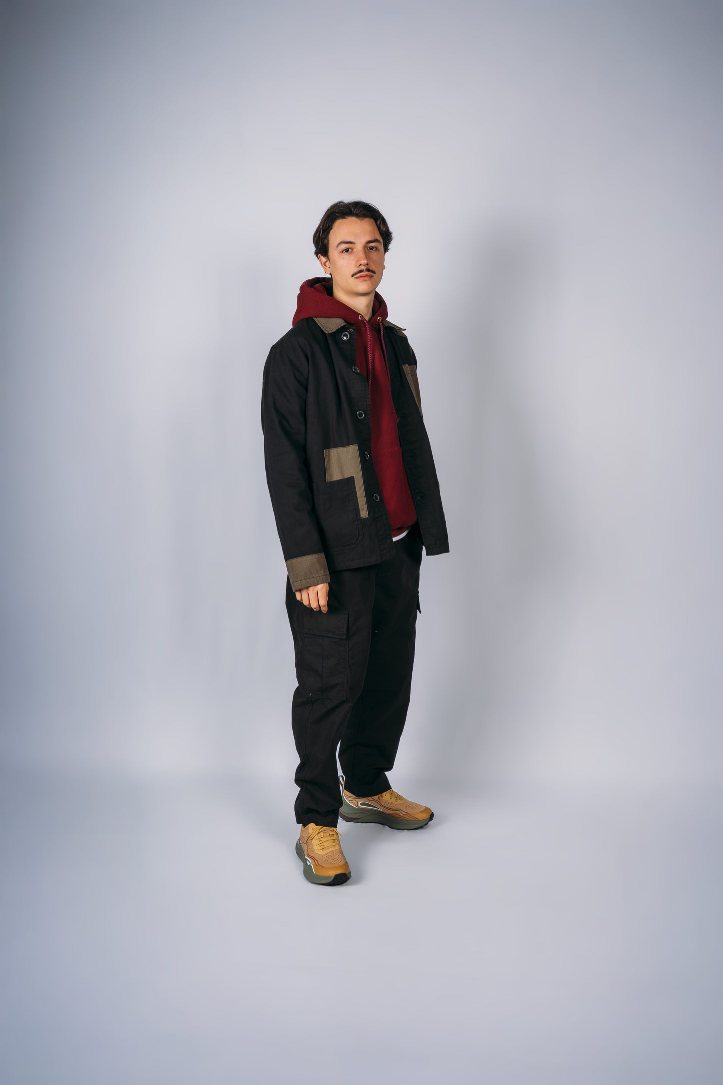Patchwork Jacket - Black / Khaki