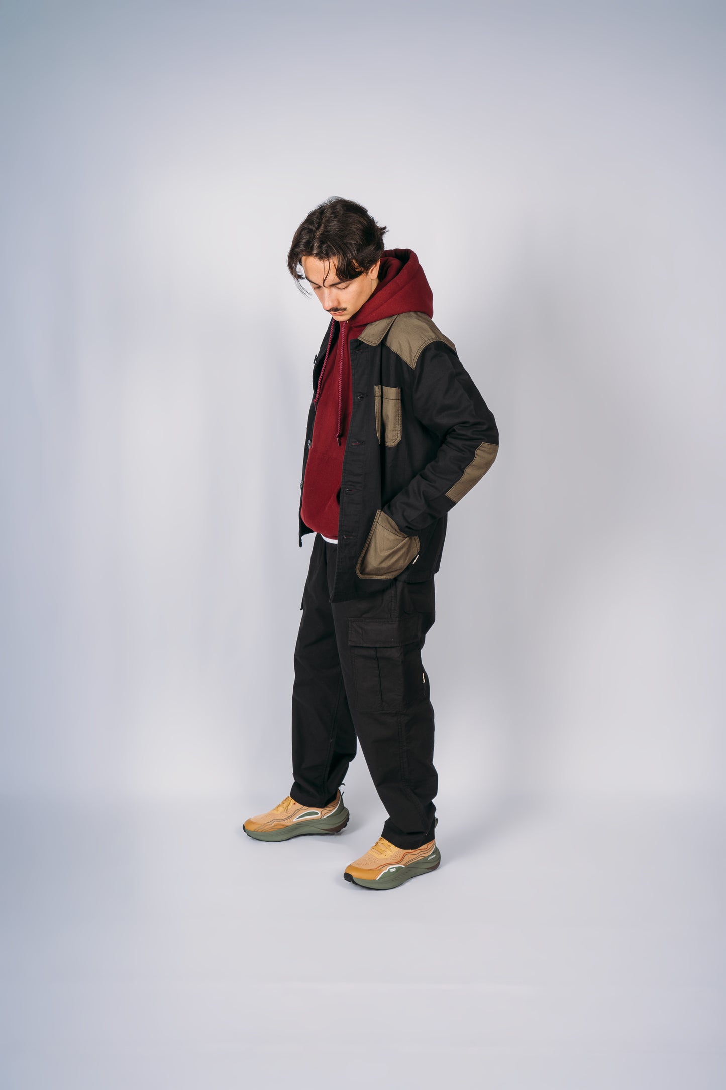 Patchwork Jacket - Black / Khaki