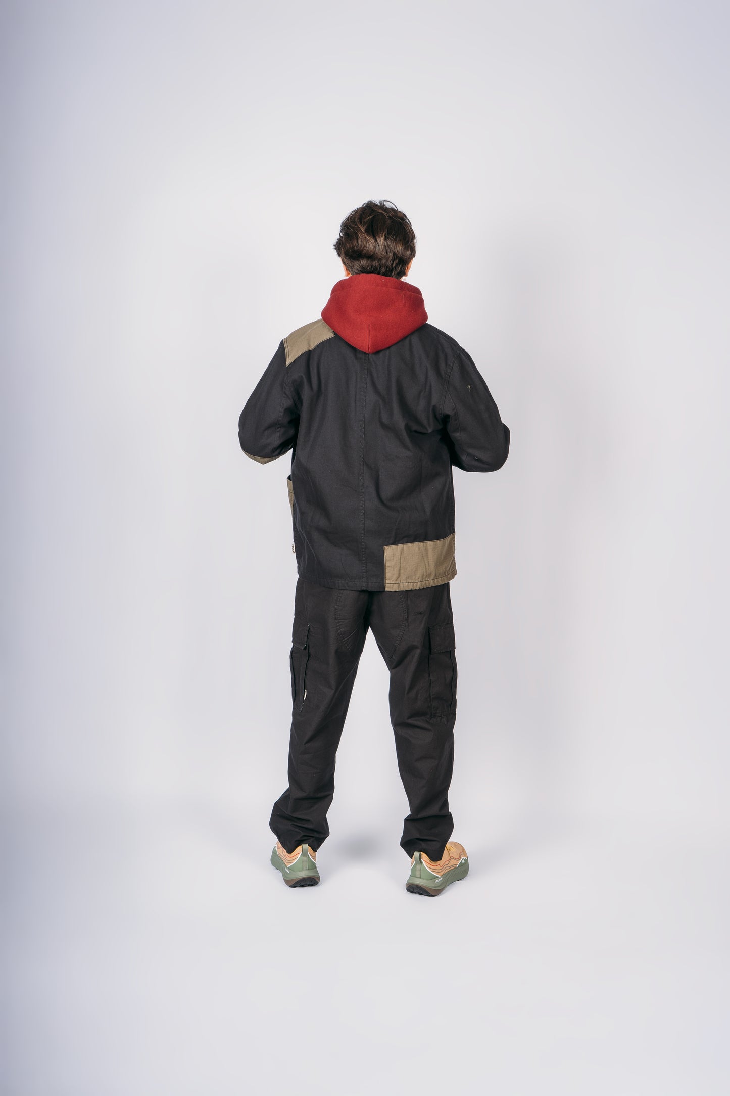Patchwork Jacket - Black / Khaki