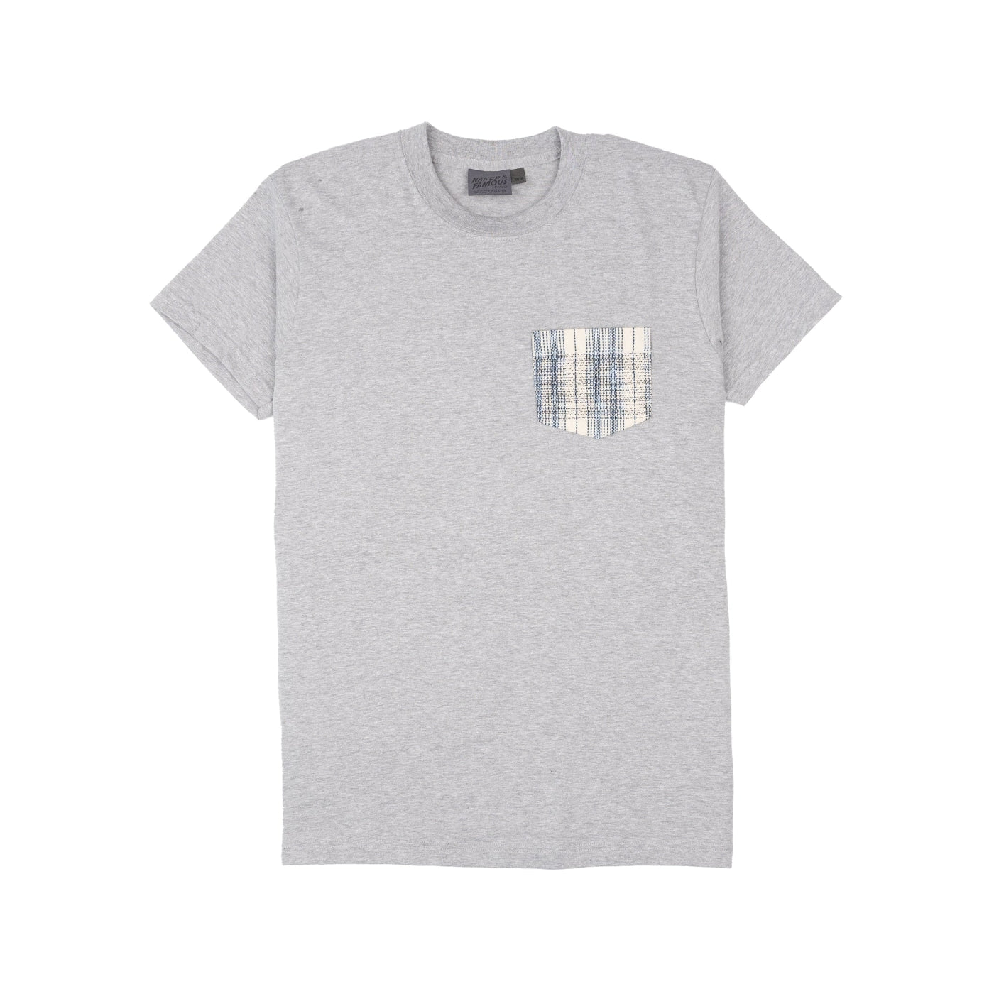 Pocket T-Shirt - Asagi Sashiko - Heather Gray