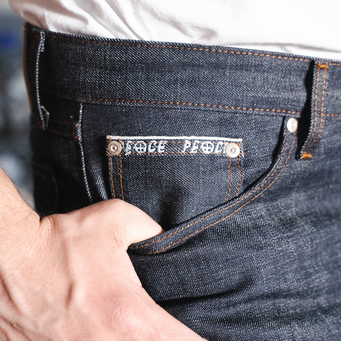 Weird Guy Love & Peace Selvedge - Indigo