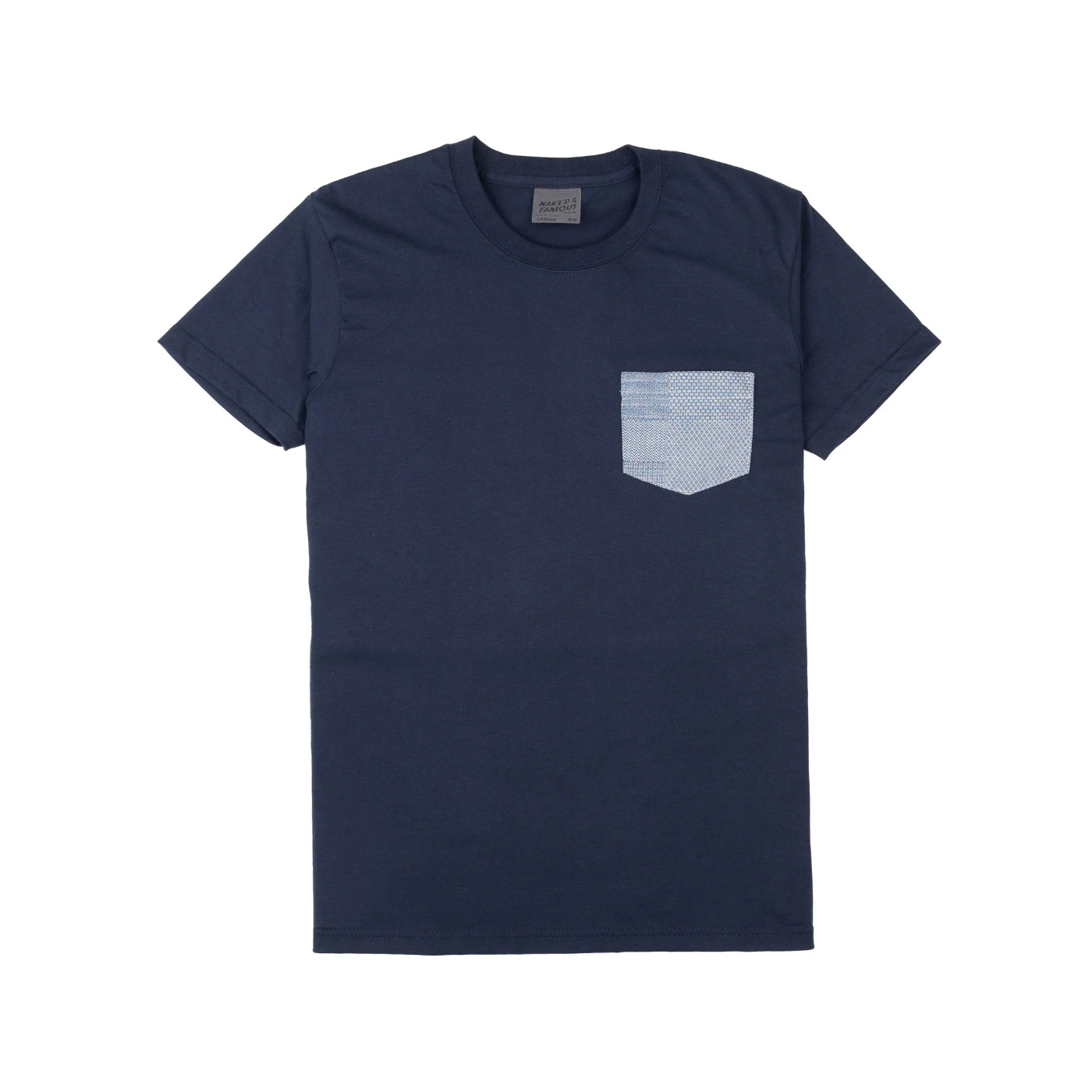 Pocket T-Shirt - Dobby Patchwork - Pale Blue