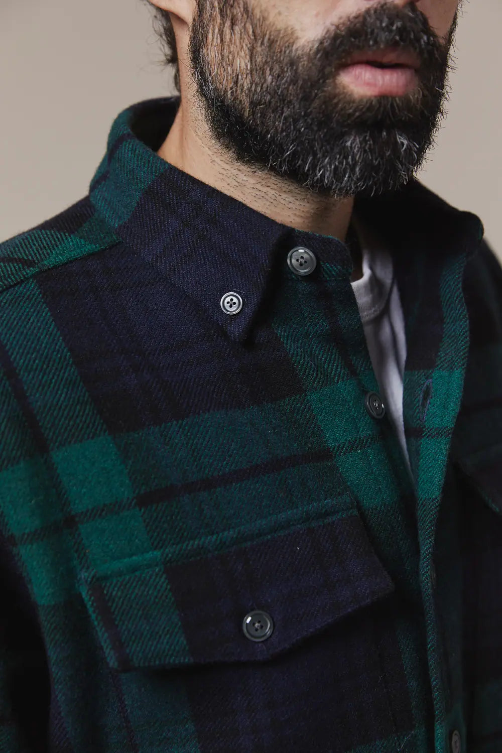Surchemise casual laine - Black Watch