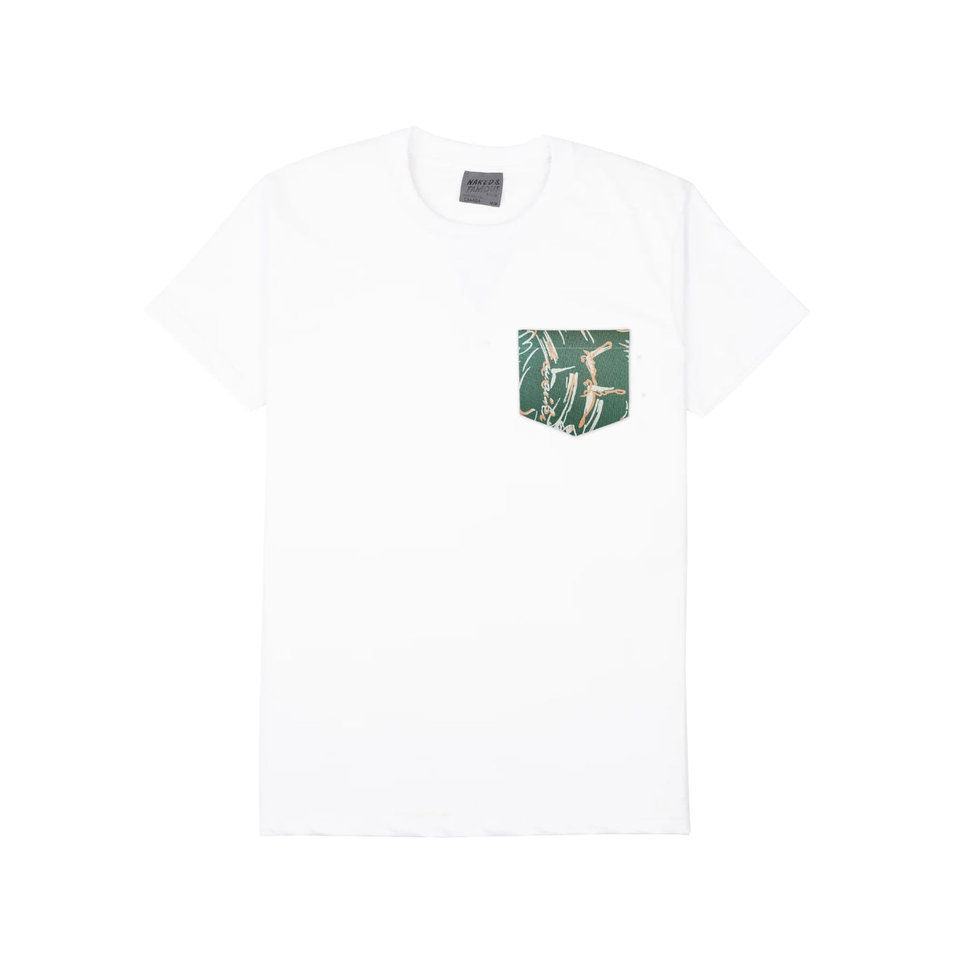Pocket T-Shirt - Waikiki Waves - White