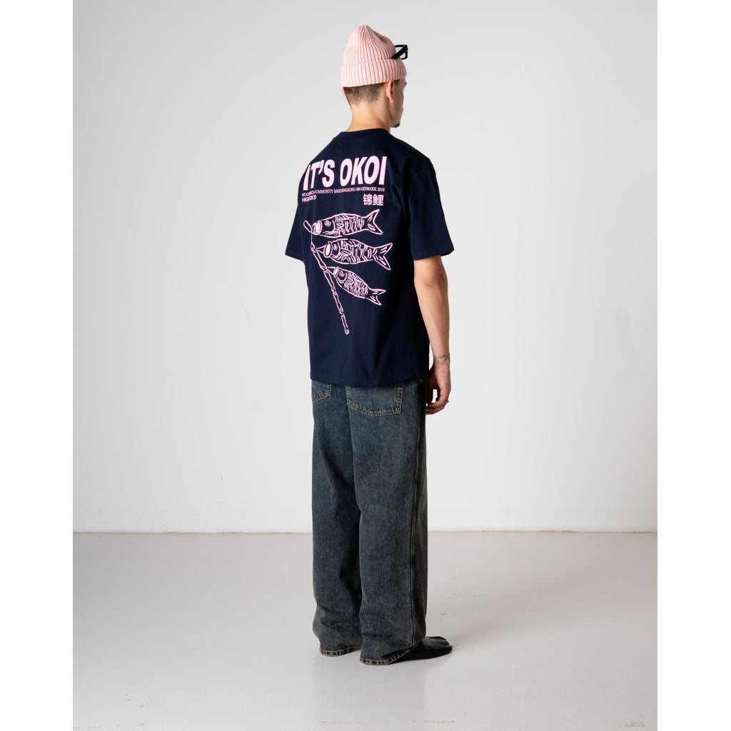 Baine Koi Tee - Dark Navy
