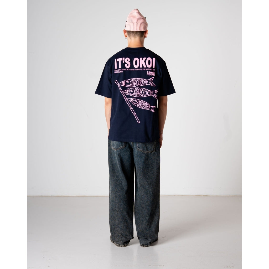 Baine Koi Tee - Dark Navy
