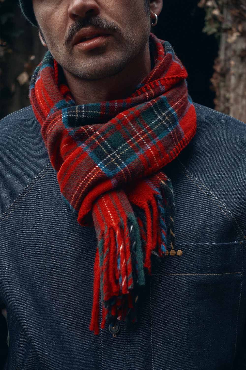 Echarpe en laine - Tartan rouge