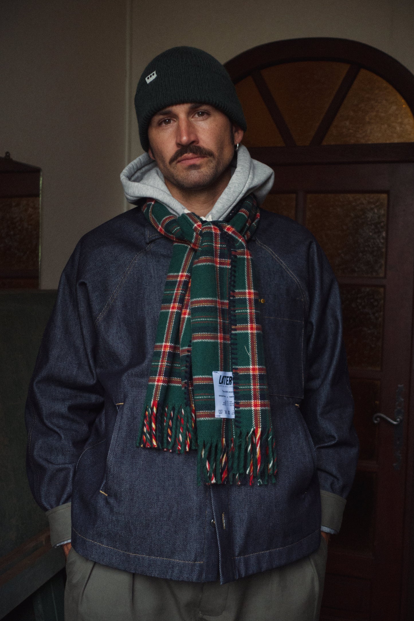 Echarpe en laine - Tartan vert