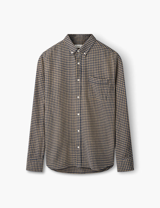 Creek Flannel Shirt - Burnt Khaki / Navy
