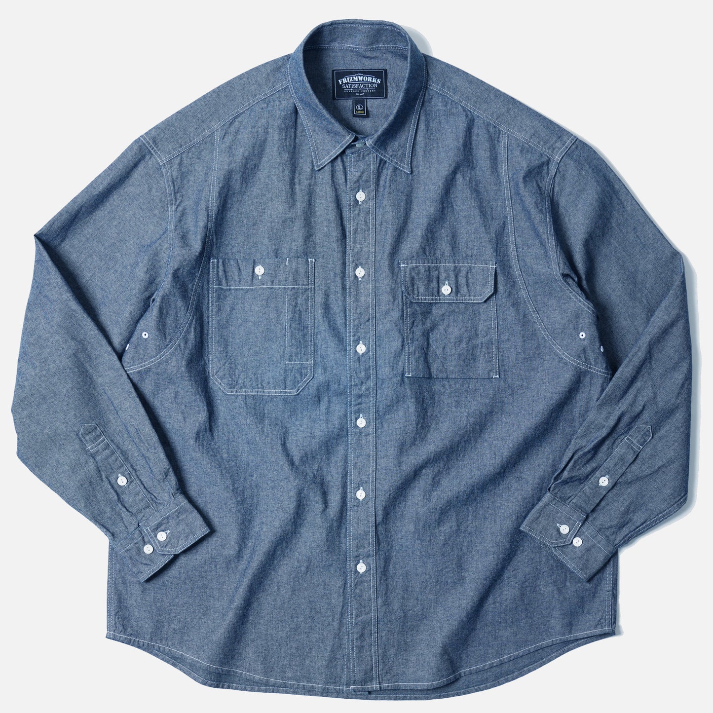 1920s Chambray Work Shirt - Blue