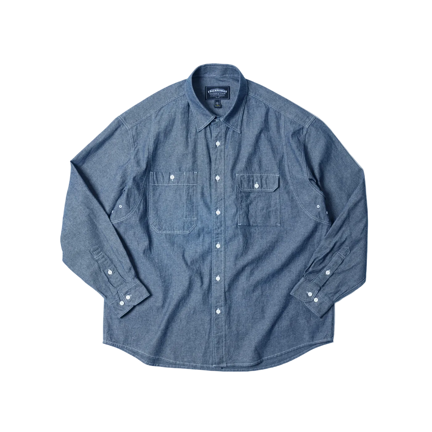 1920s Chambray Work Shirt - Blue