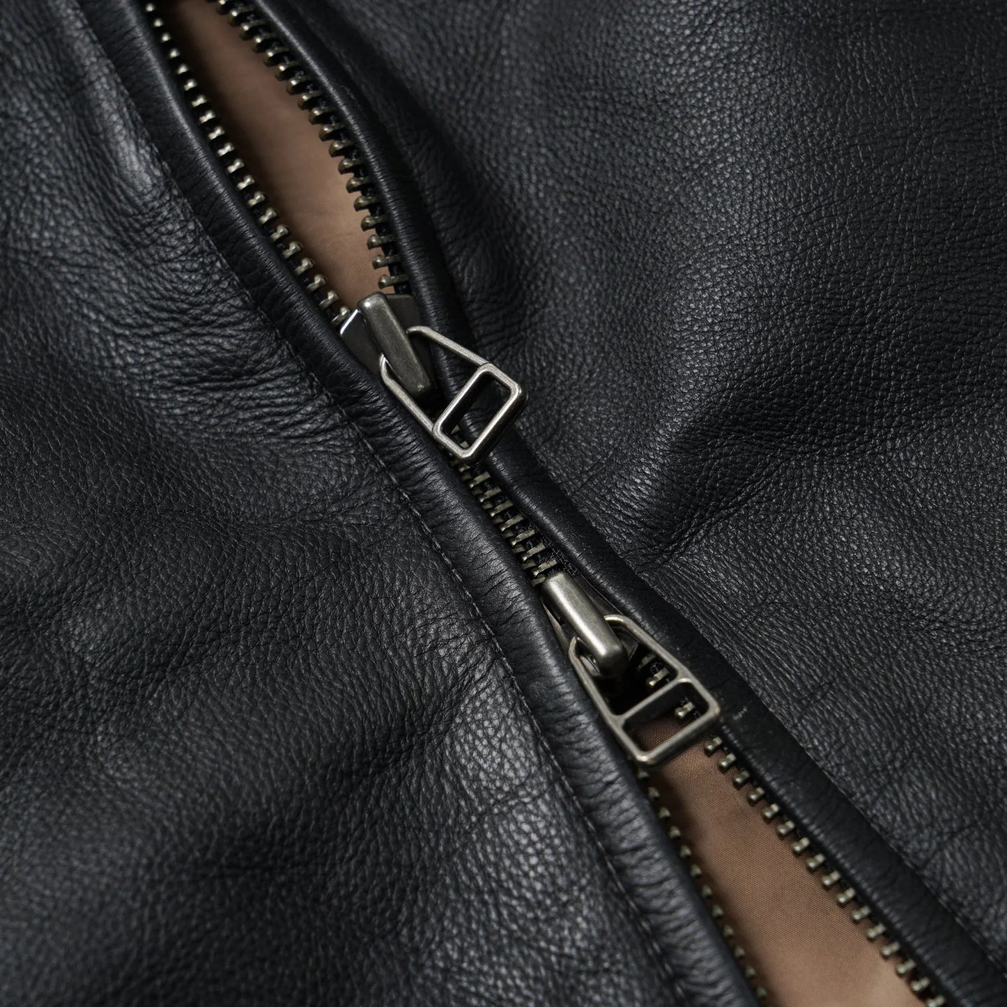 Destroyed Cowhide Leather Jacket - Washed Black