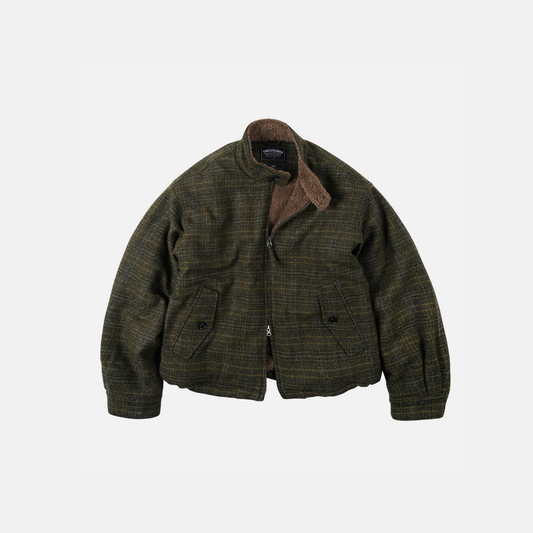 Fluffy Wool Harrington Jacket - Seaweed