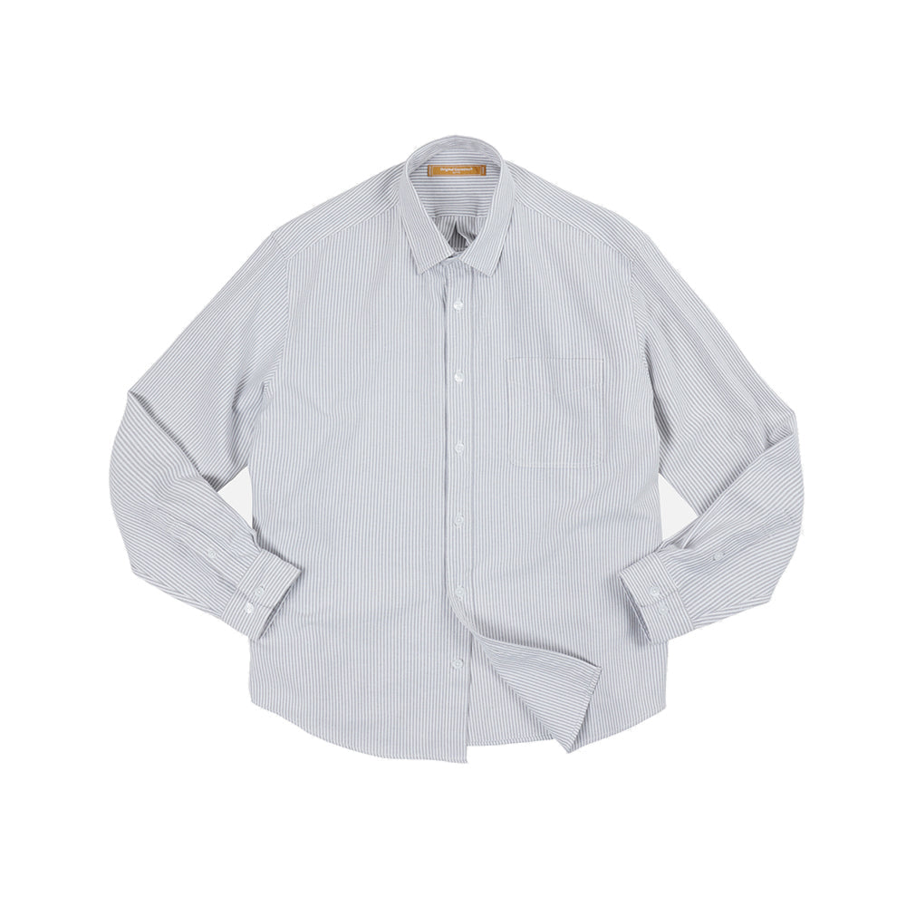 OG Striped Oxford Oversized Shirt - Grey