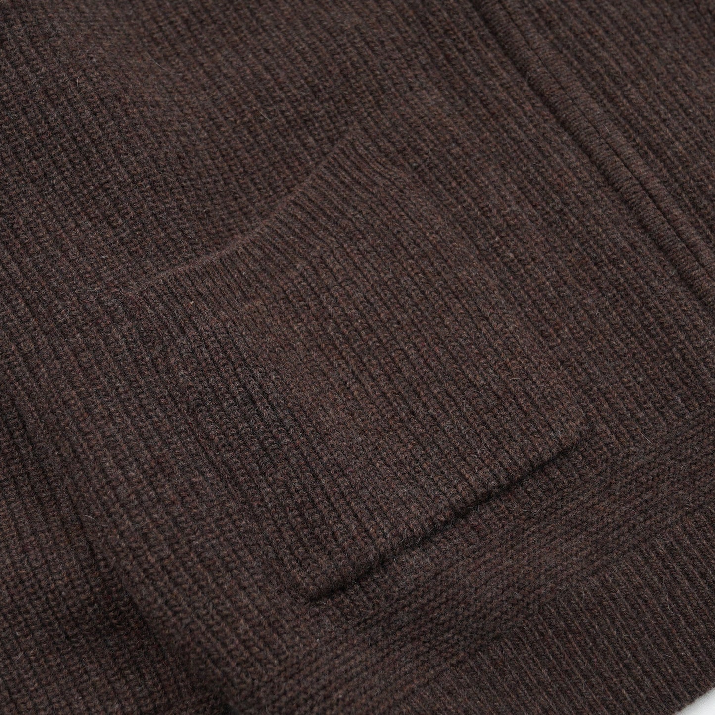 Wool Deck Zip Up Cardigan - Choco Brown