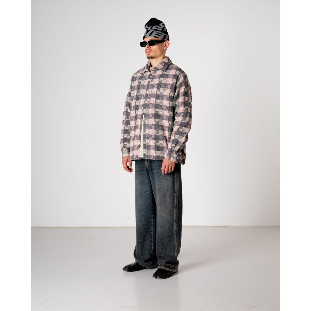 Glixto Structure Shirt - Grey / Brown