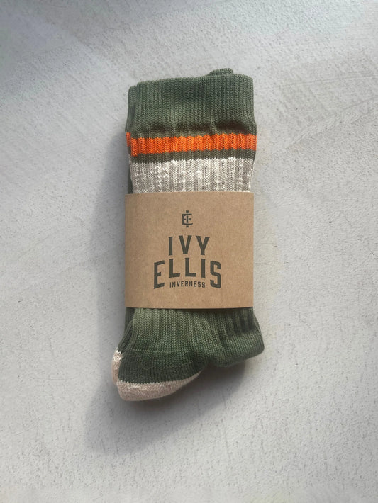 The Sven Socks - Green / Cream / Orange