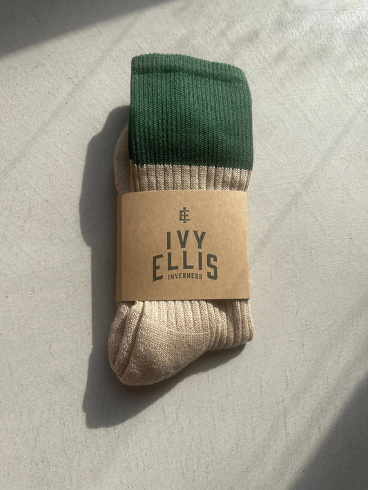 The Nikanor Socks - Cream / Green