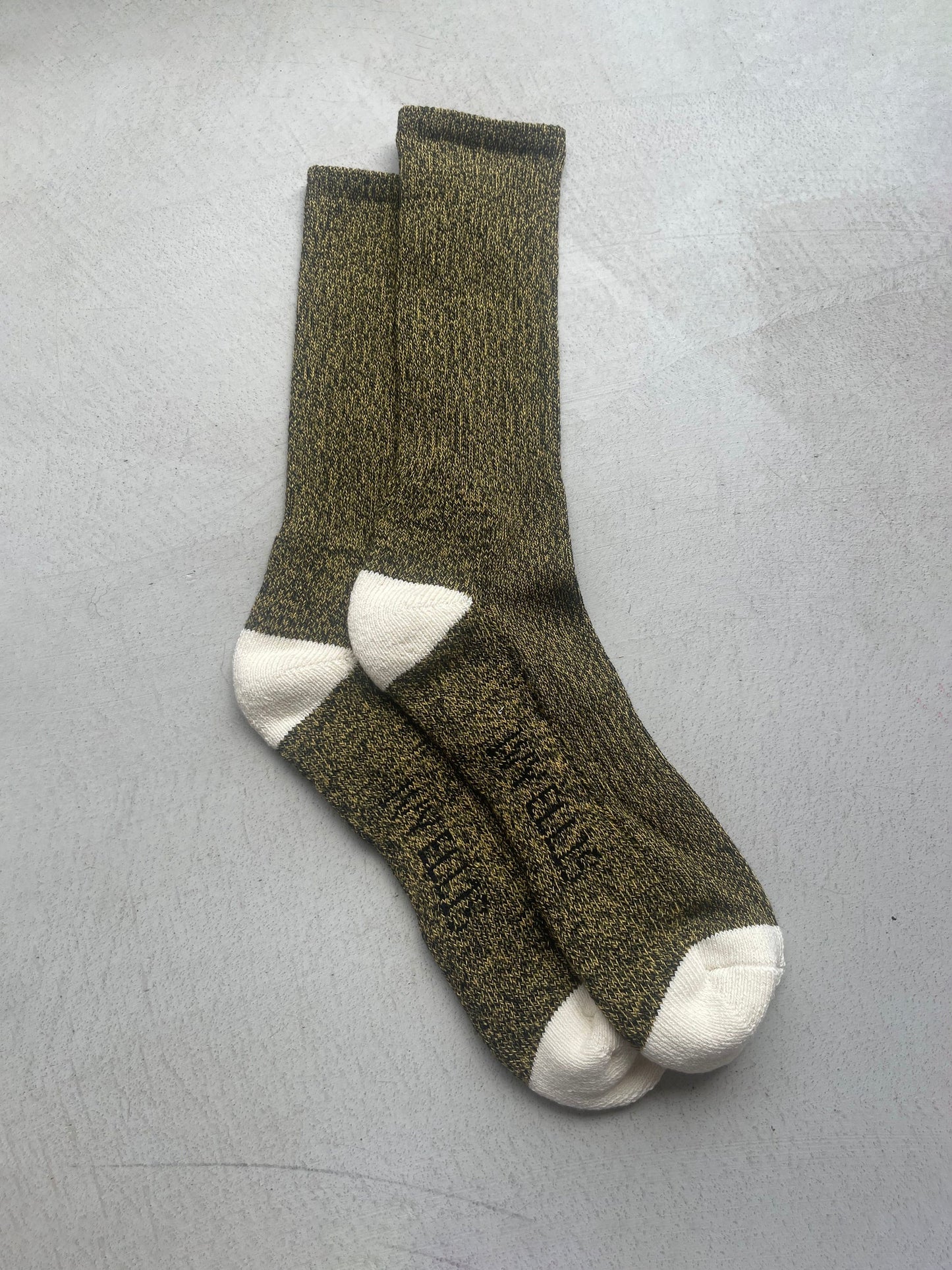 The Creek Socks - Dark Green / Cream