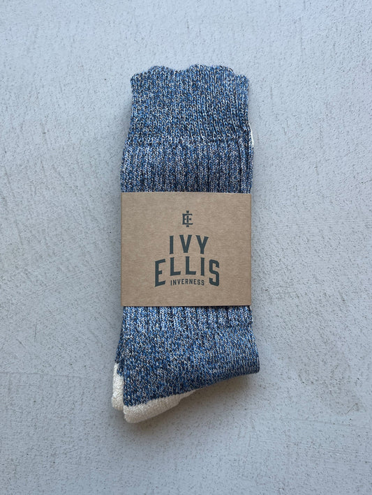 The Voyager Socks - Blue / Cream