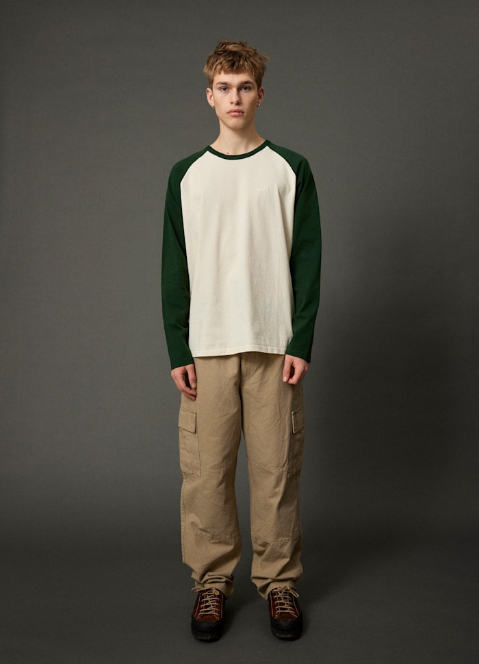 Lake Long Sleeve T-Shirt - Cloud / Dark Green