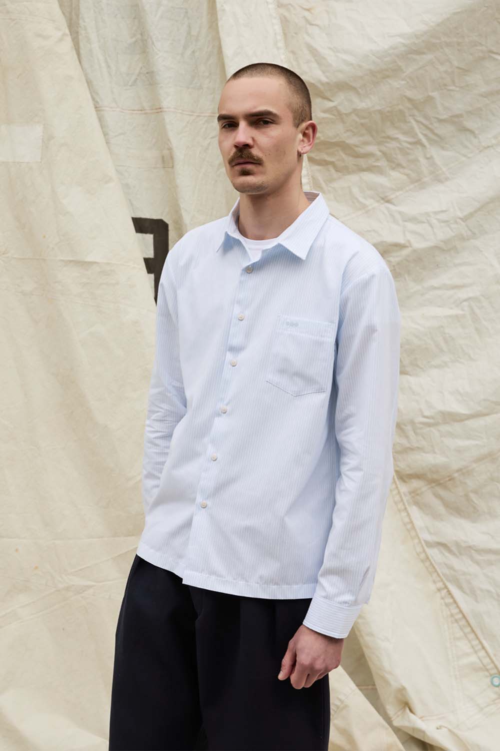 Chemise oxford HEOL - Rayures ciel