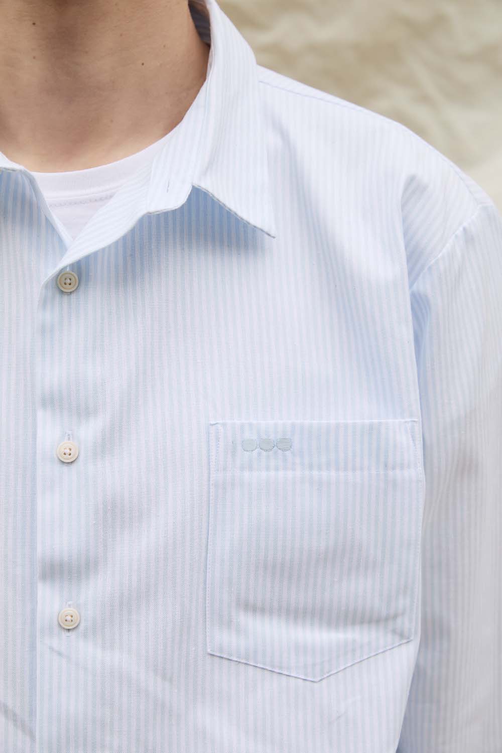 Chemise oxford HEOL - Rayures ciel