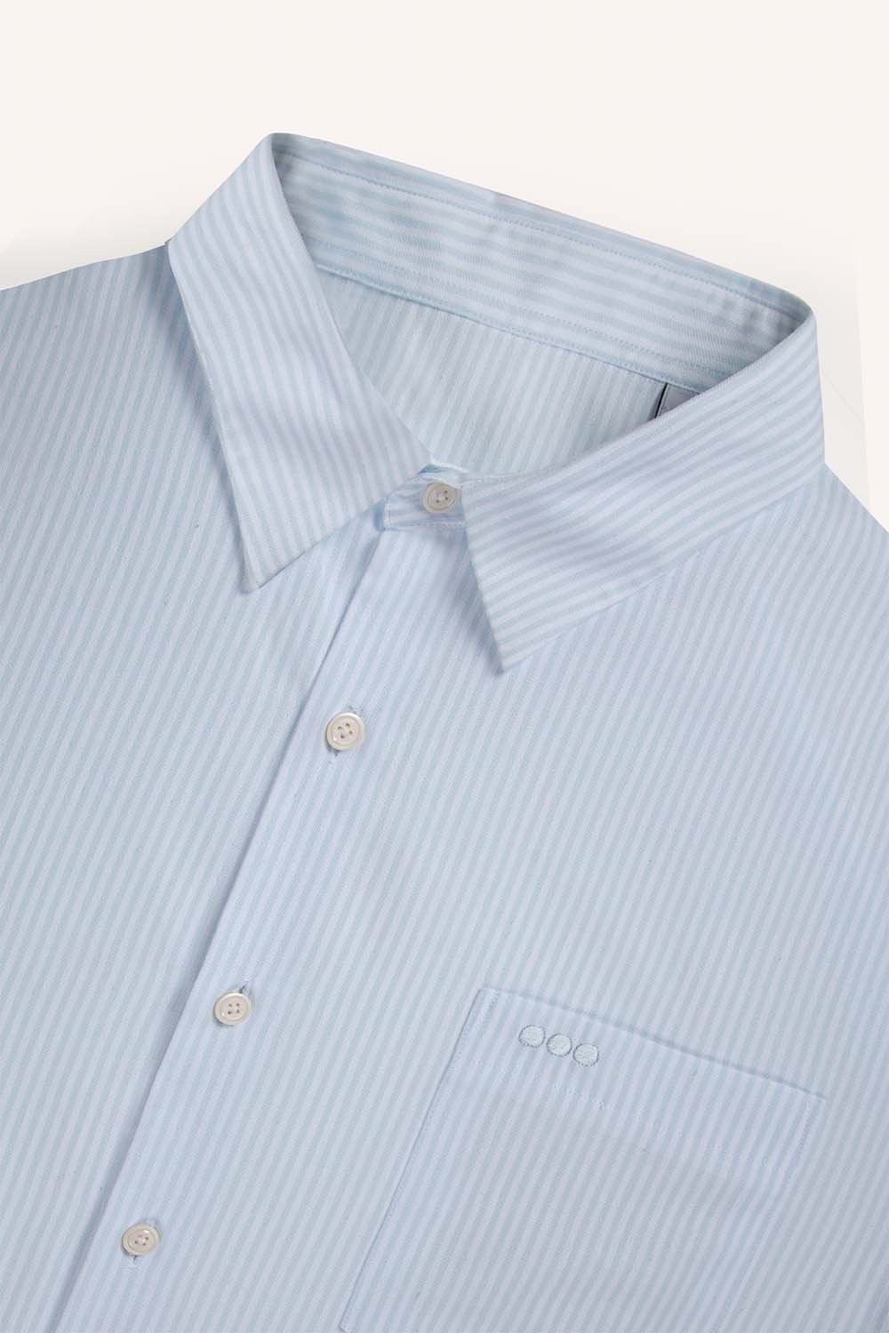 Chemise oxford HEOL - Rayures ciel