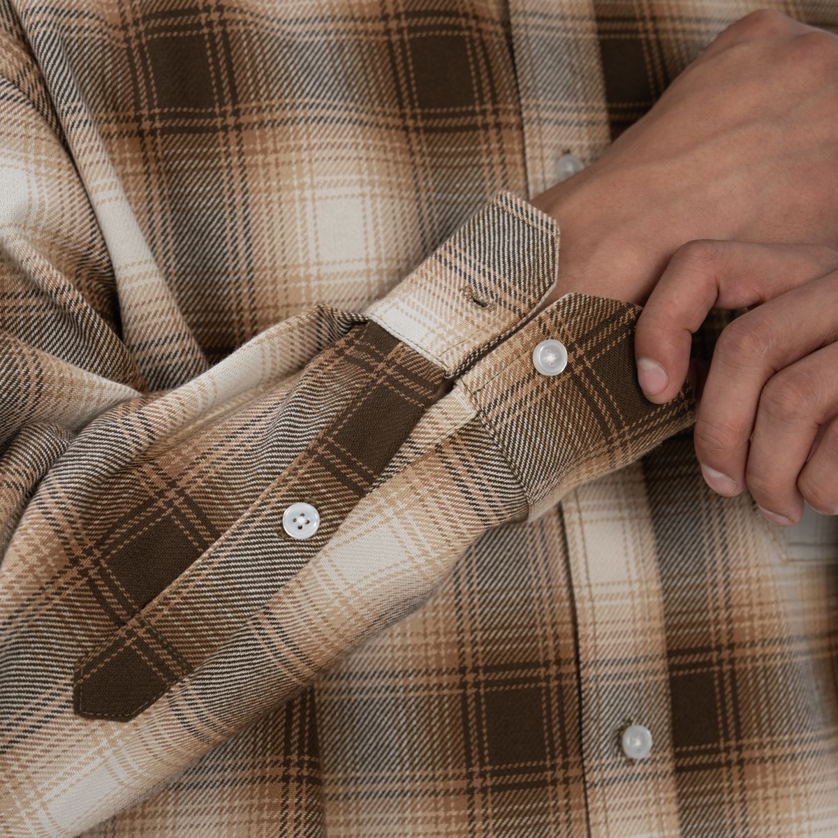 Heavywide Ombre Flannel Shirt - Brown