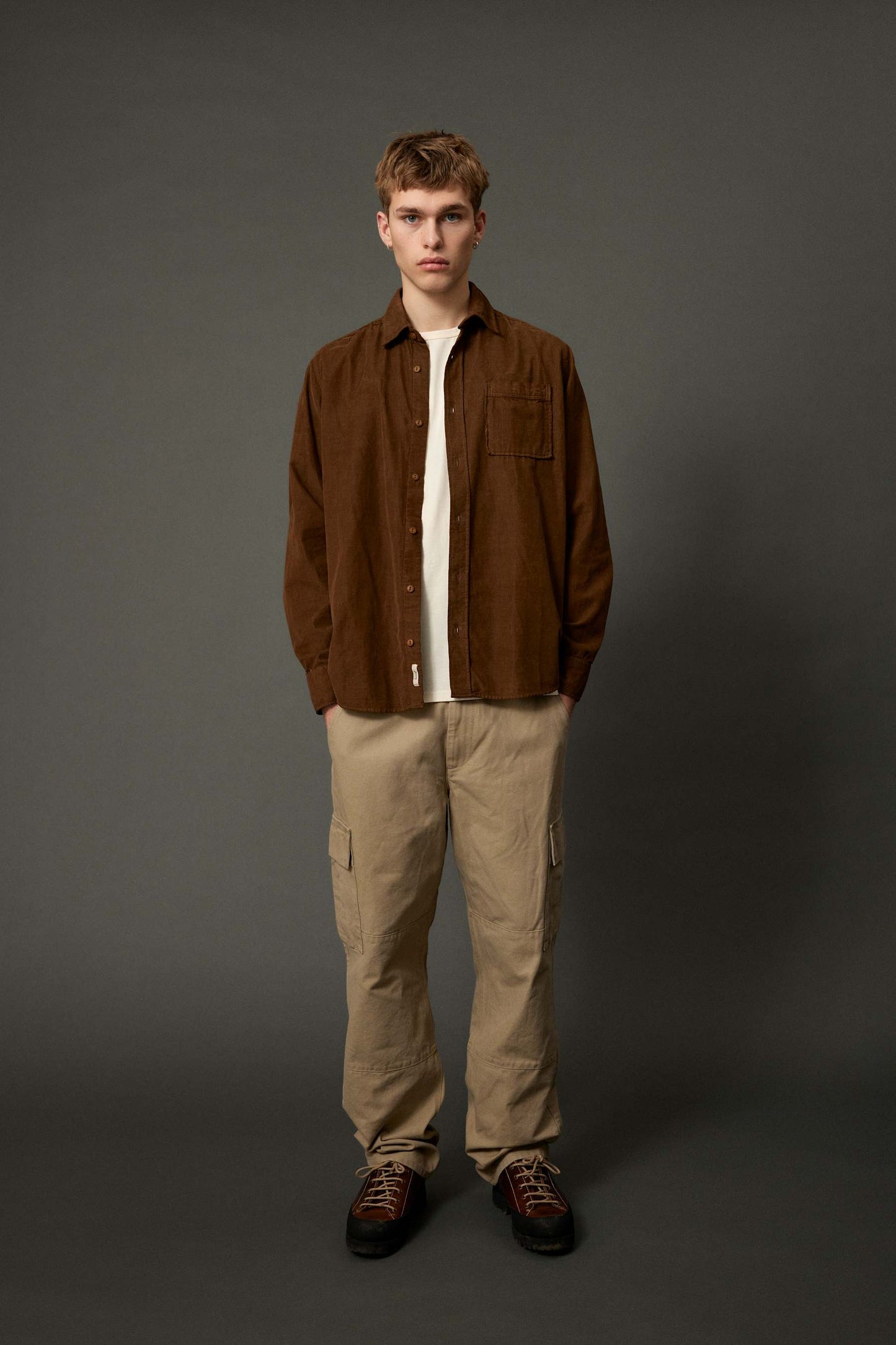 River Corduroy Shirt - Burnt Khaki