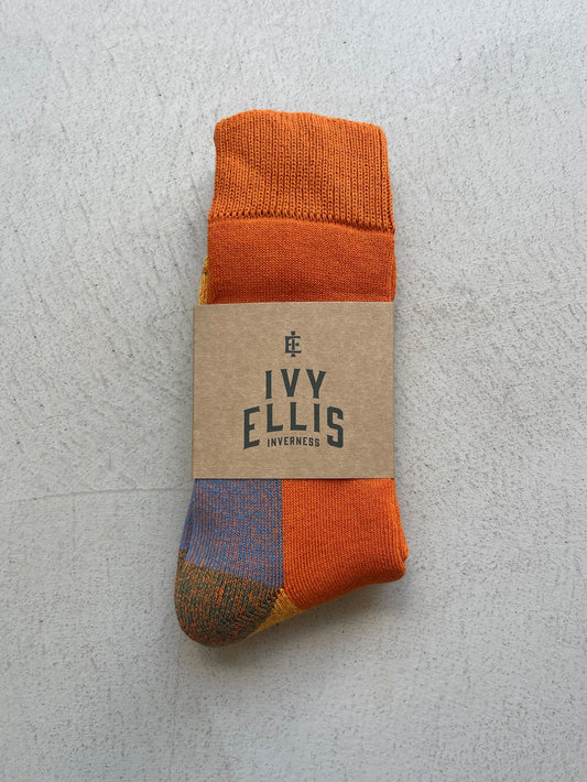The Seabird Socks - Orange / Grey / Yellow