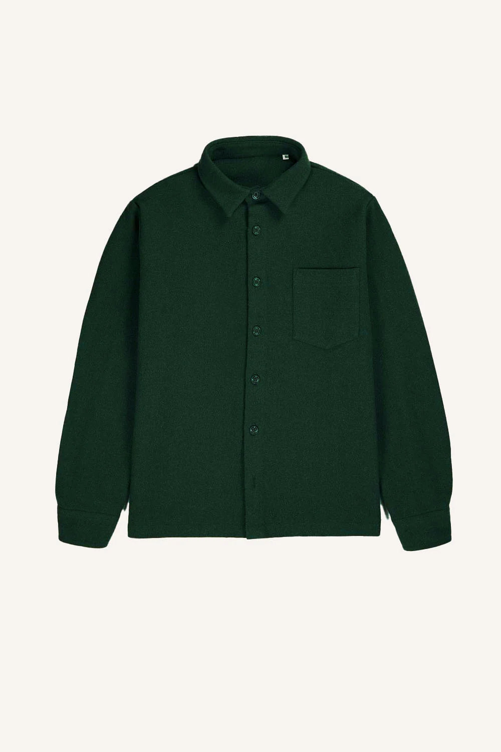 Surchemise en laine épure - Vert forêt