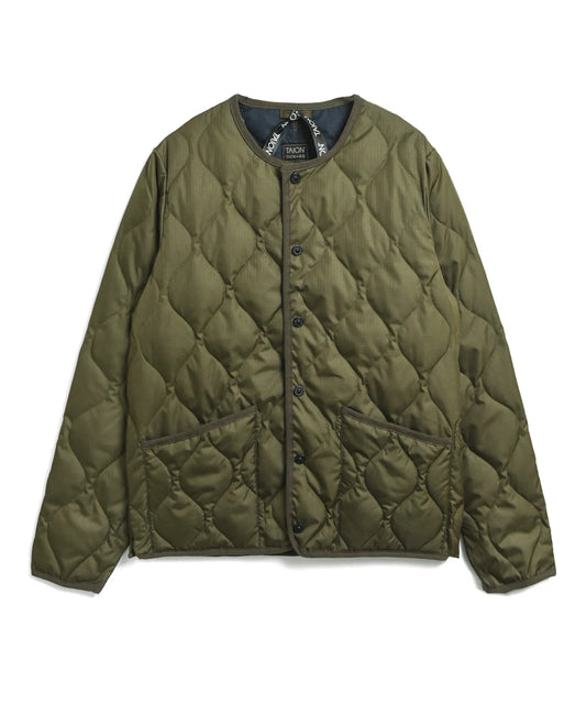 Military Crew Neck Down Jacket - D.Olive