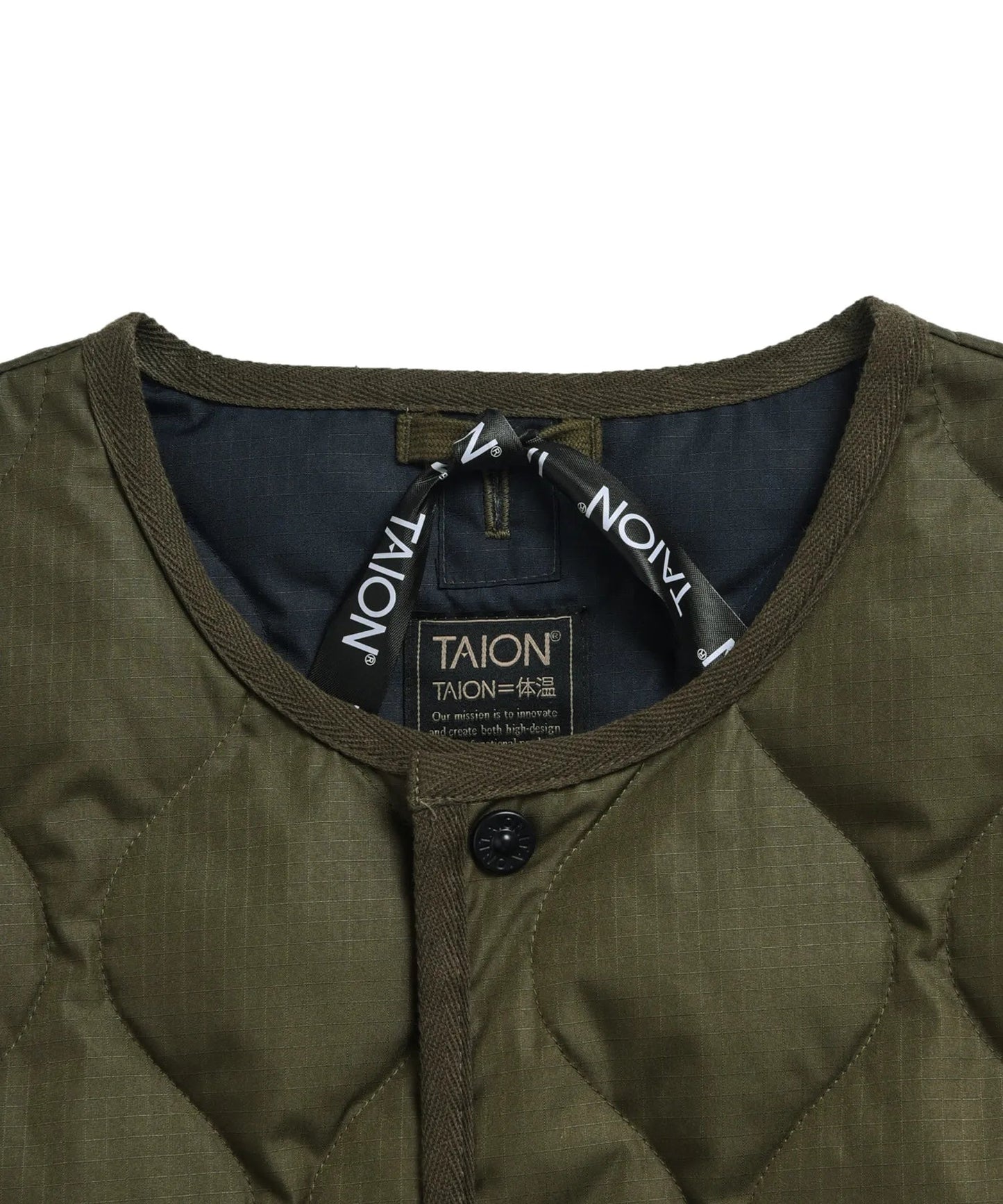 Military Crew Neck Down Jacket - D.Olive