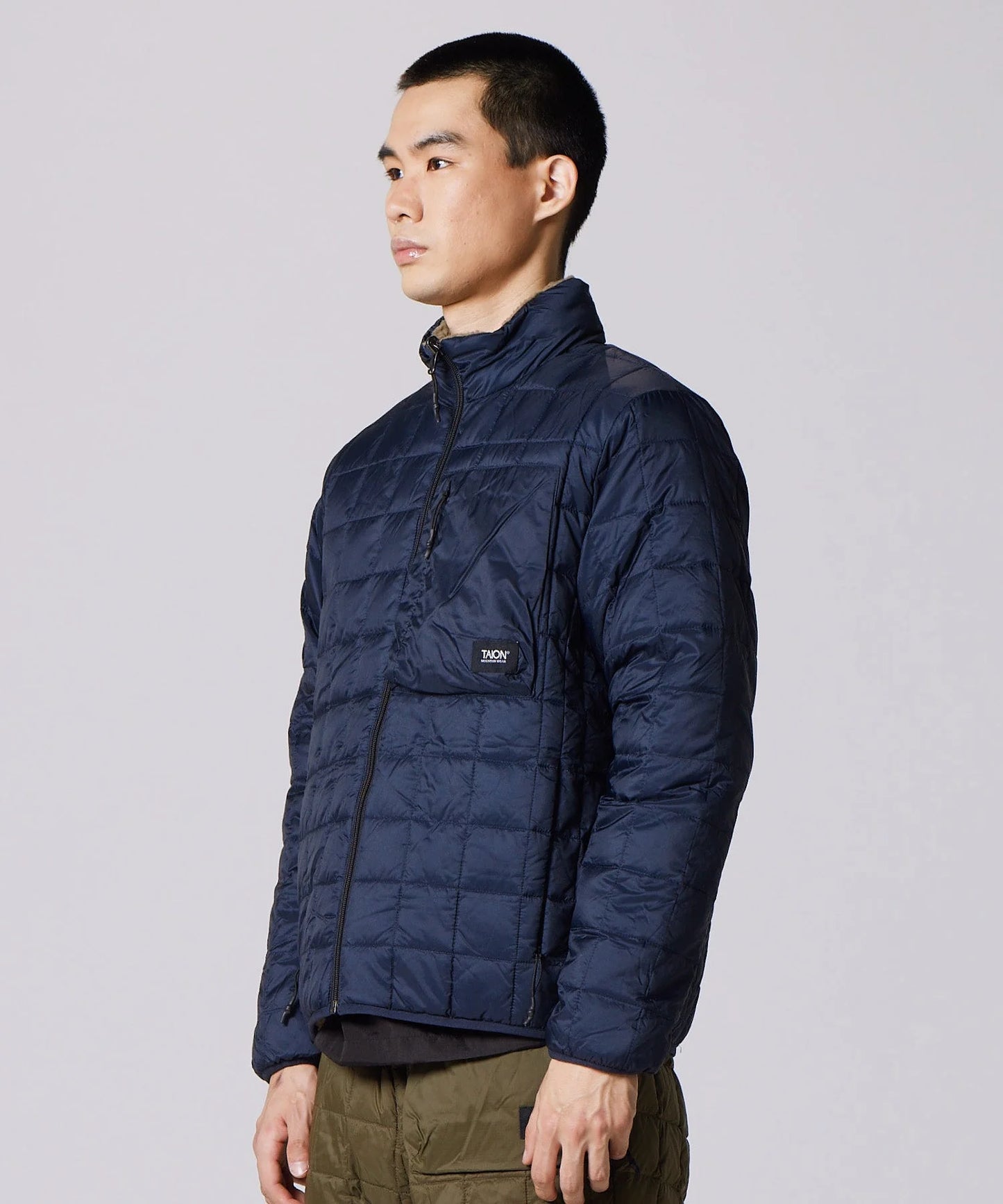 Mountain Reversible - Down x Light Boa Hi Neck Jacket - D.Navy x D.Beige