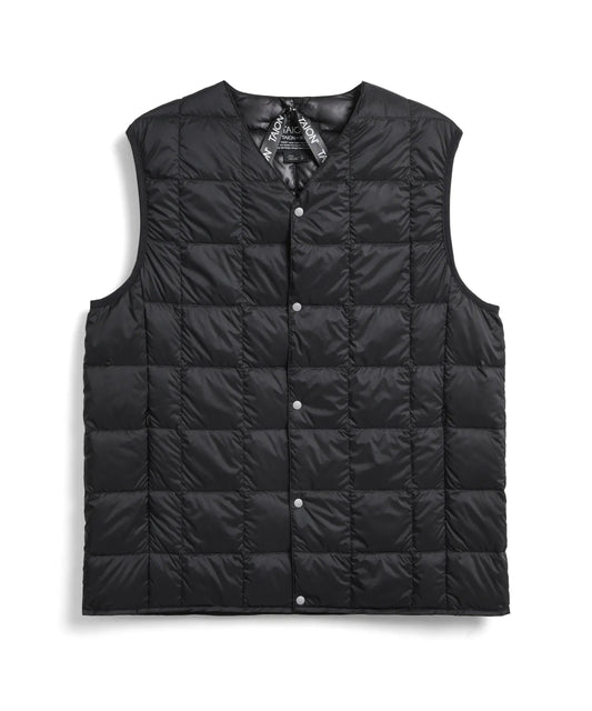 V-Neck Button Down Vest - Black