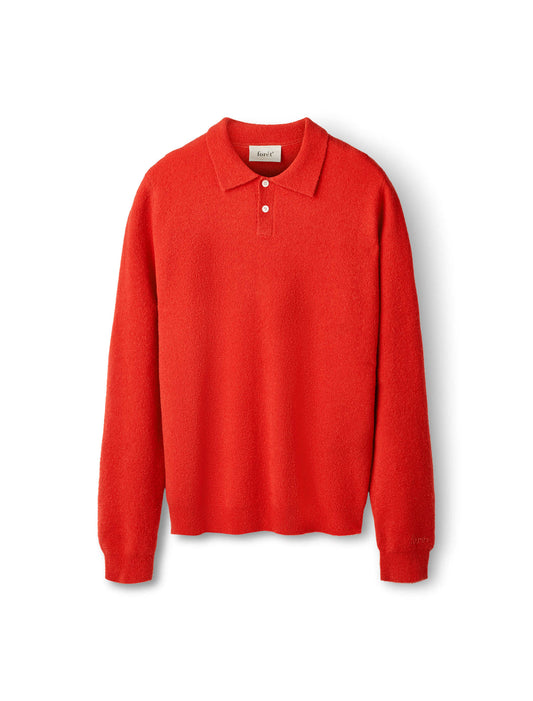 Timber Brushed Polo Knit - Red