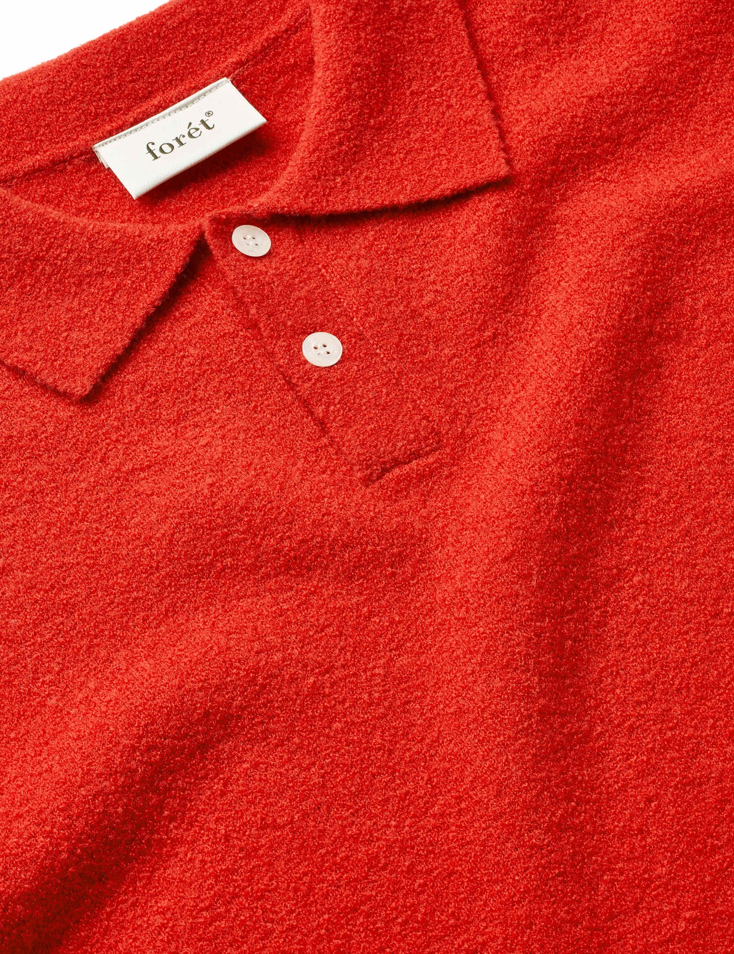 Timber Brushed Polo Knit - Red