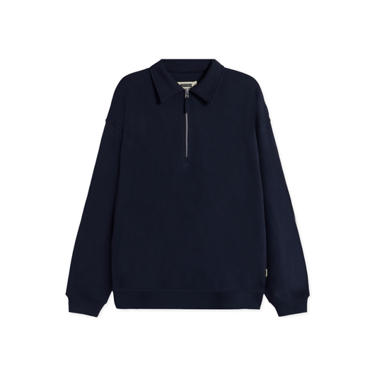 Tom Zip Polo Sweatshirt - Navy