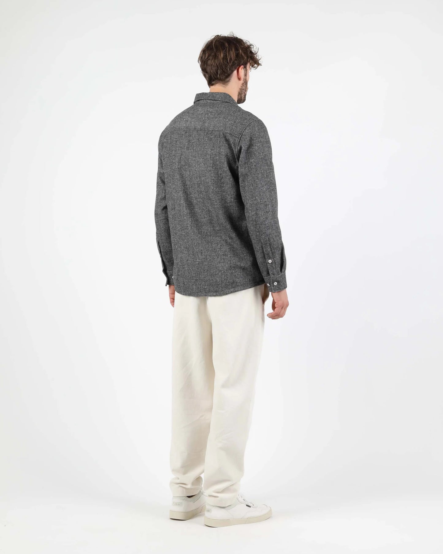 Anderson Blended Wool Shirt - Dark Grey