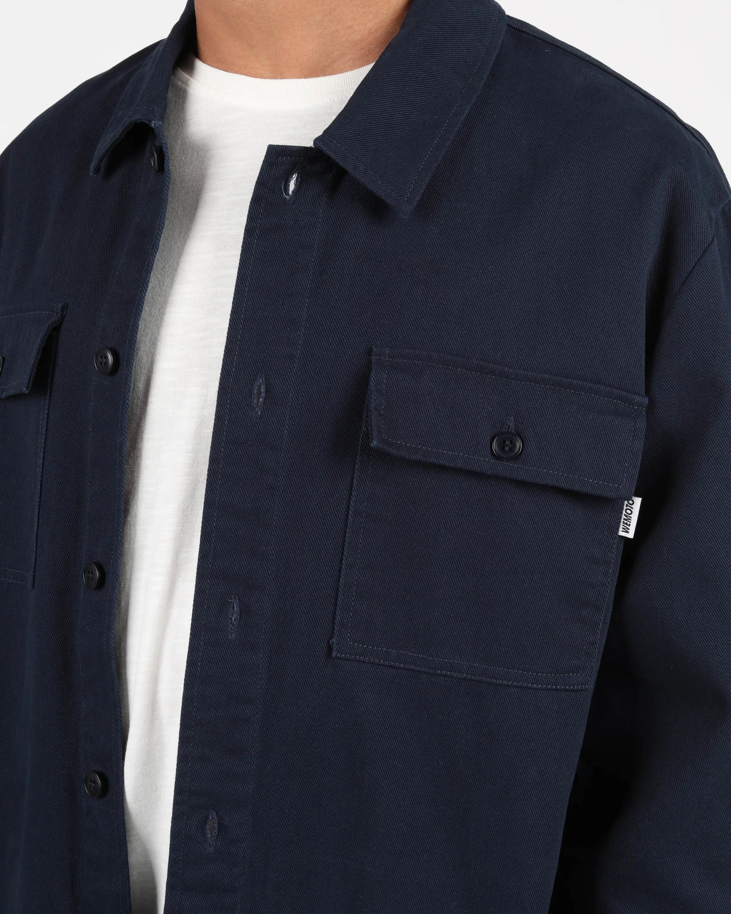 Byrd Coton Twill Worker Shirt - Navy Blue