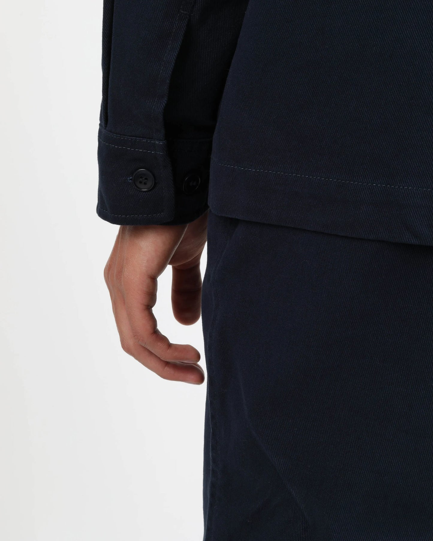 Byrd Coton Twill Worker Shirt - Navy Blue
