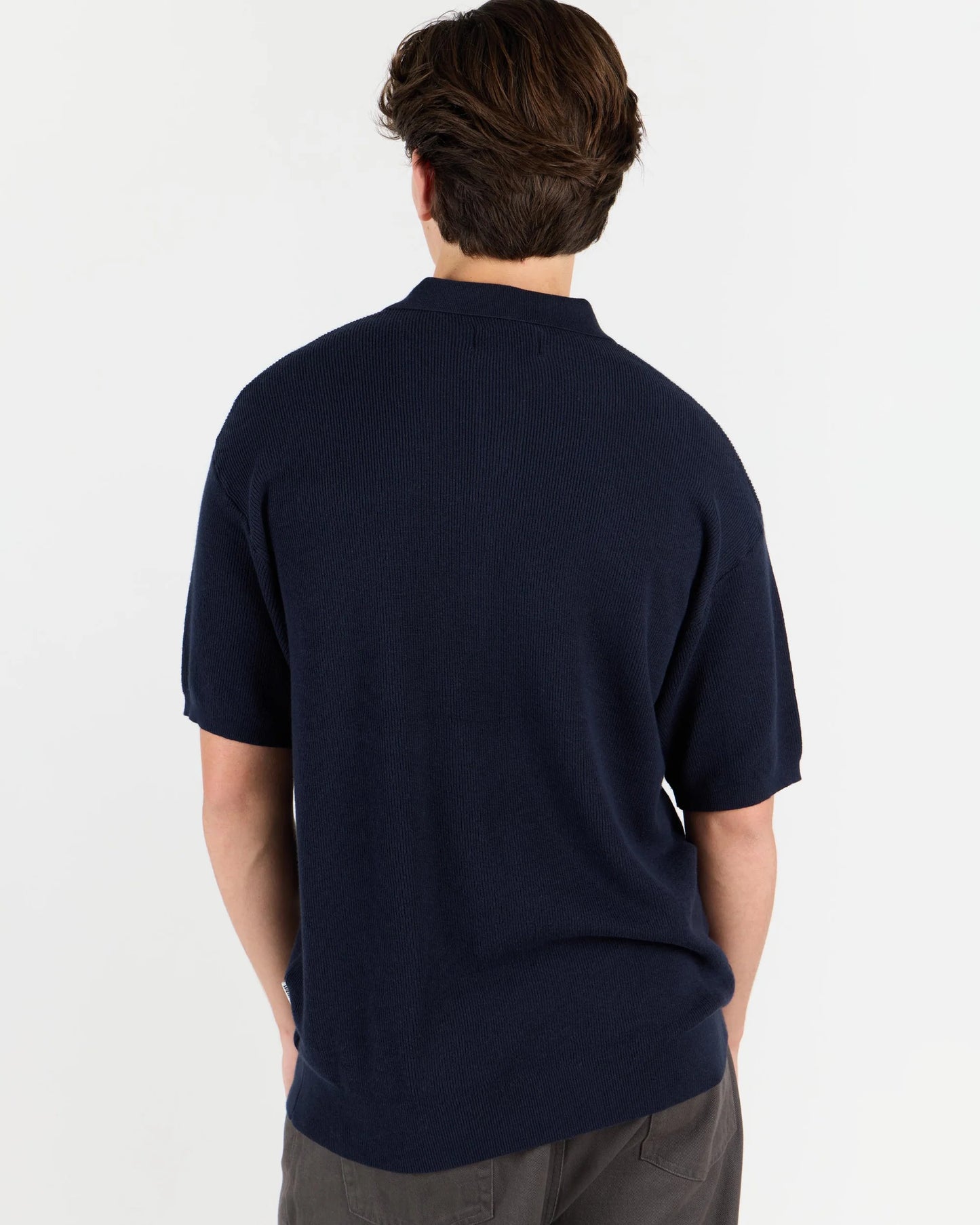 Dumas Knit Polo Shirt - Navy Blue