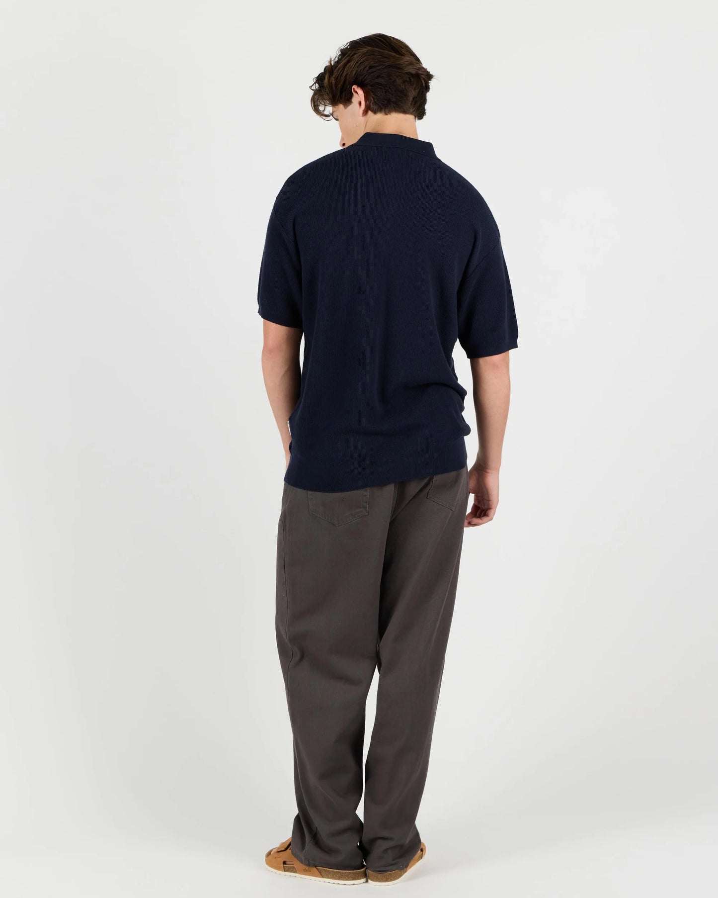 Dumas Knit Polo Shirt - Navy Blue