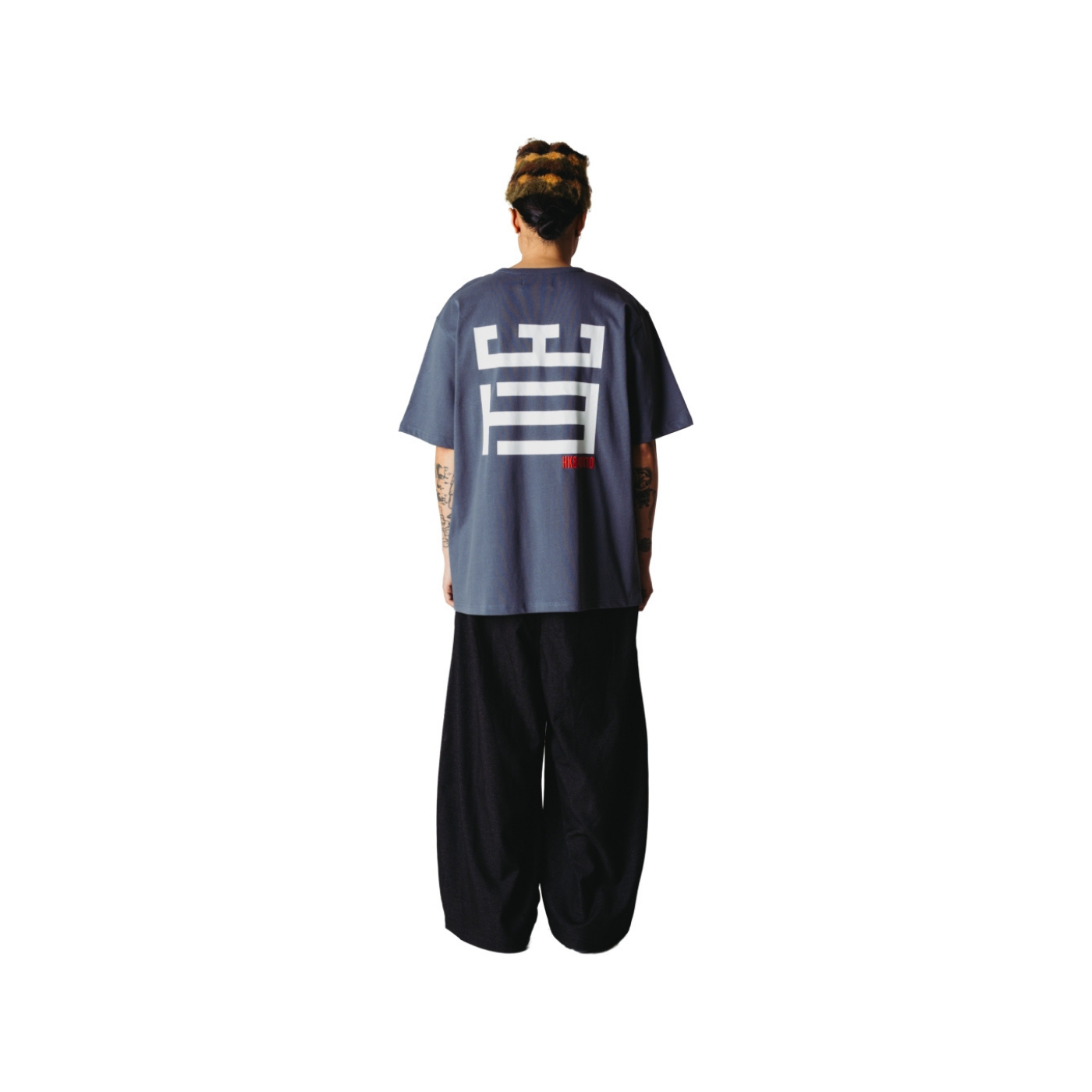Baine Mono Tee - Slate Blue
